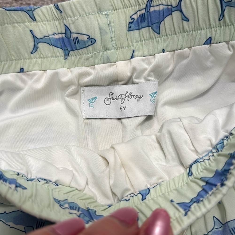 Sweet Honey Shark Lined Swim Trunks - Picture 4 of 8
